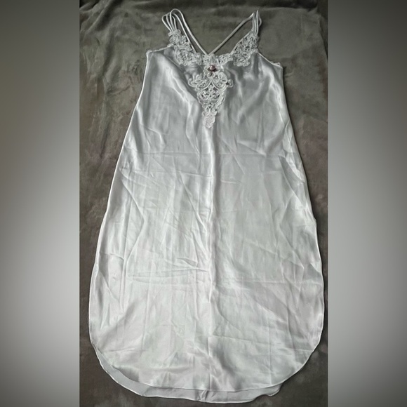 california dynasty Other - Vintage California Dynasty Satin Camisole Nightgown Lingerie Sz L White